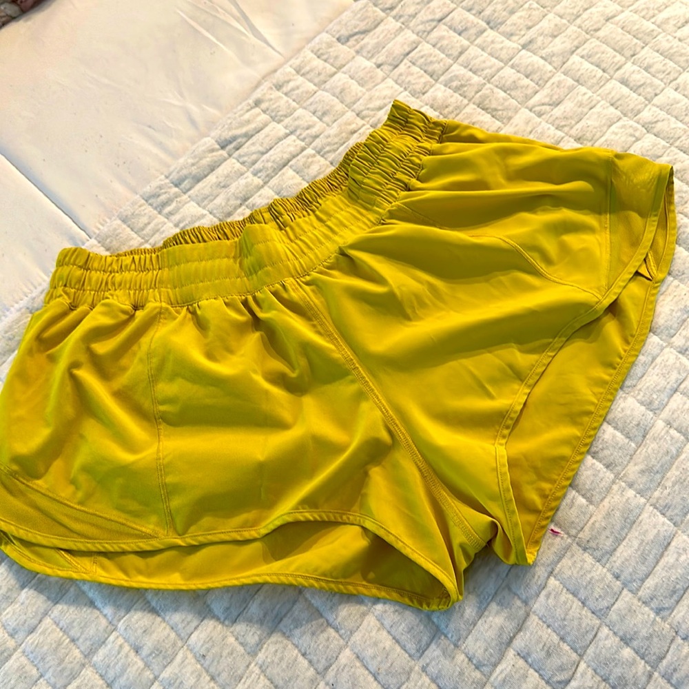 Yellow lululemon size 10 shorts
